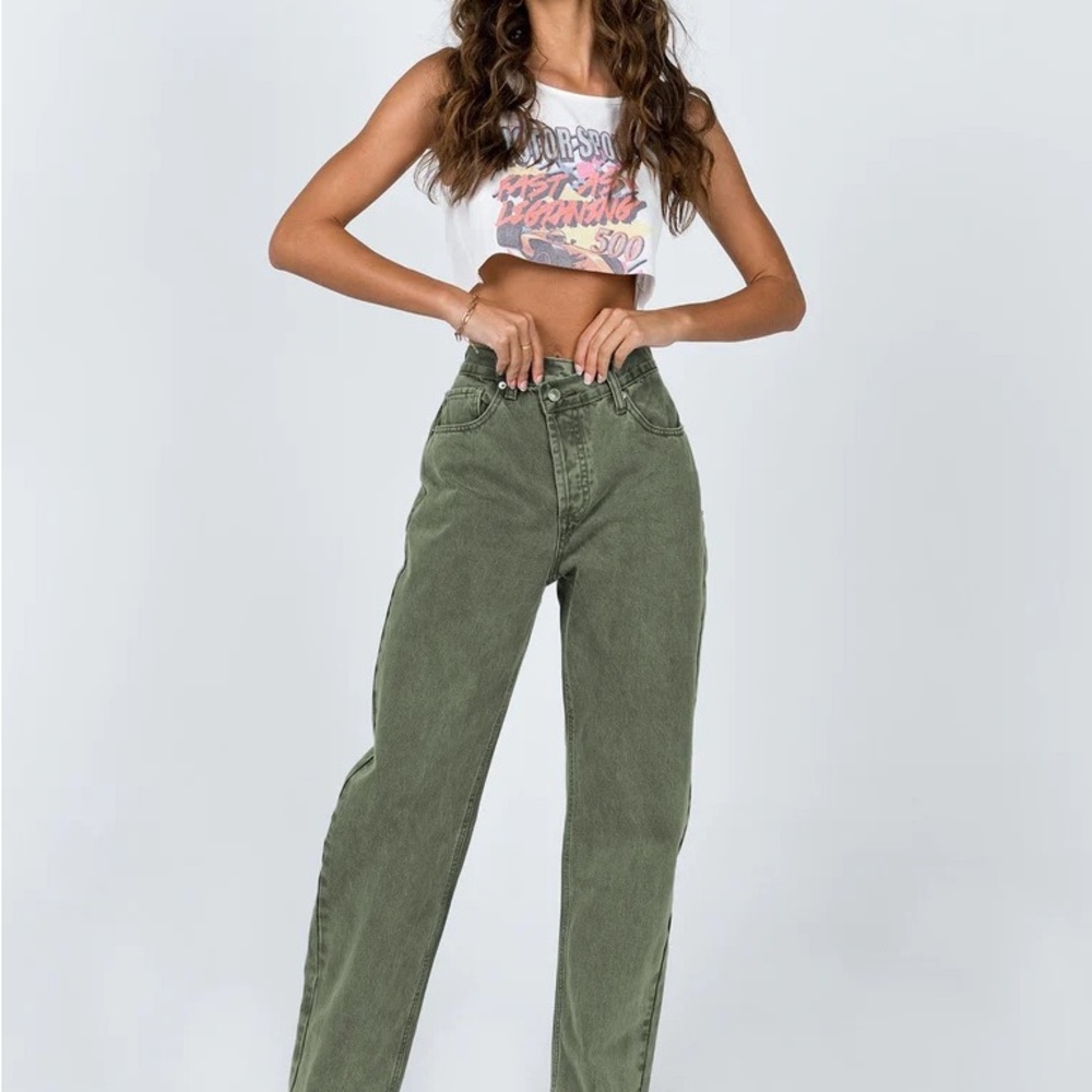 Princess Polly Holly Asymmetric Criss Cross Jeans
